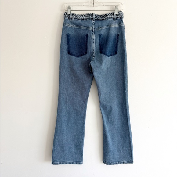 Maje Platane Braided Trim High Rise Denim Jeans - Picture 2 of 7